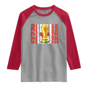 Proud Canada National Soccer Lover Fan Gift Raglan Shirt TS12 Sport Gray Red Print Your Wear