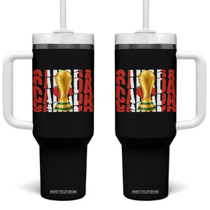 Proud Canada National Soccer Lover Fan Gift Tumbler With Handle TS12 One Size: 40 oz Black Print Your Wear