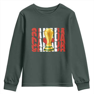 Proud Canada National Soccer Lover Fan Gift Youth Sweatshirt TS12 Dark Forest Green Print Your Wear