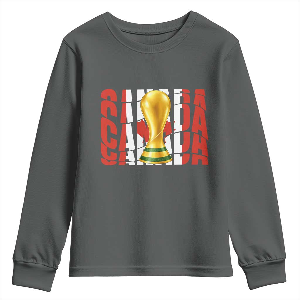 Proud Canada National Soccer Lover Fan Gift Youth Sweatshirt TS12 Dark Heather Print Your Wear