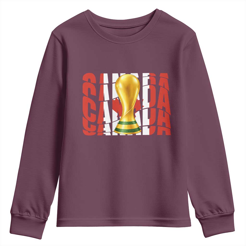 Proud Canada National Soccer Lover Fan Gift Youth Sweatshirt TS12 Maroon Print Your Wear