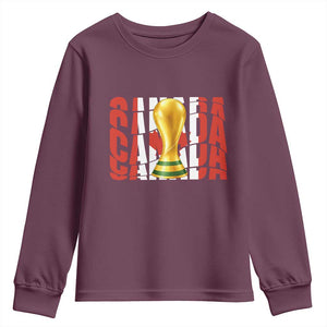 Proud Canada National Soccer Lover Fan Gift Youth Sweatshirt TS12 Maroon Print Your Wear
