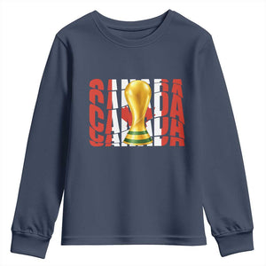 Proud Canada National Soccer Lover Fan Gift Youth Sweatshirt TS12 Navy Print Your Wear