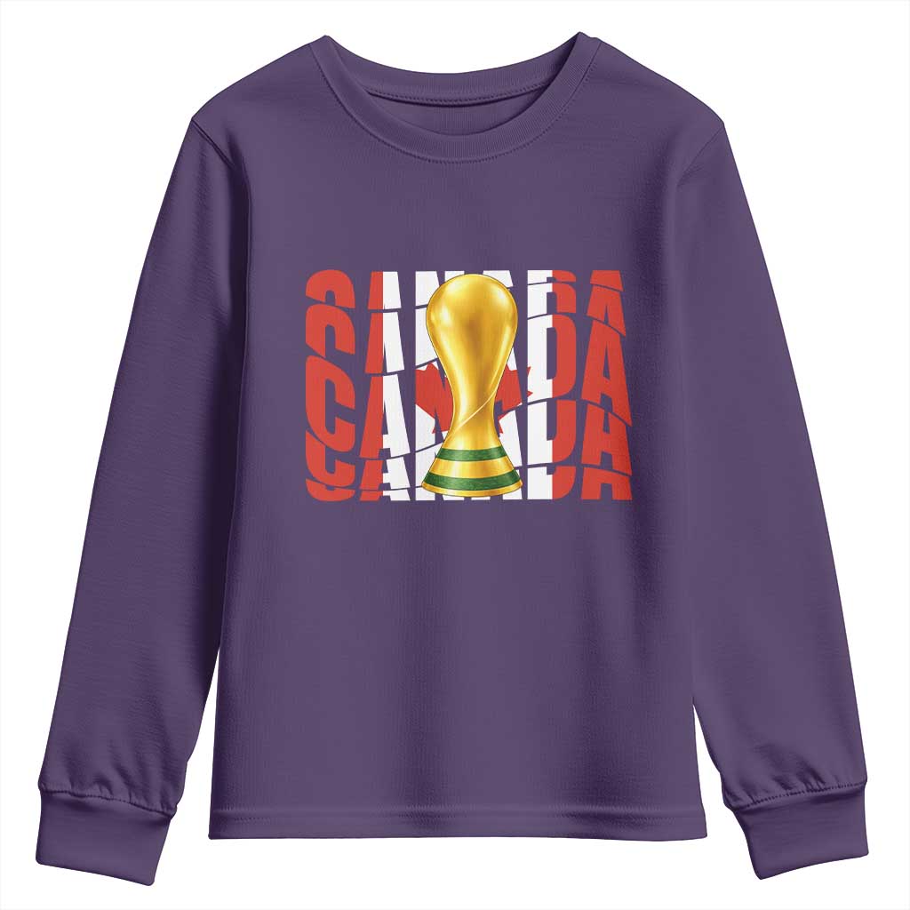 Proud Canada National Soccer Lover Fan Gift Youth Sweatshirt TS12 Purple Print Your Wear