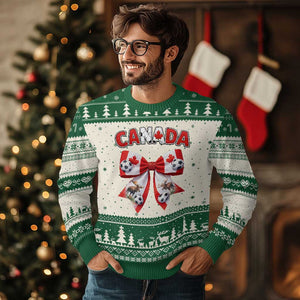 Proud Canadian National Soccer Lover Ugly Christmas Sweater Football Fan Gift TS12 Beige Green Print Your Wear