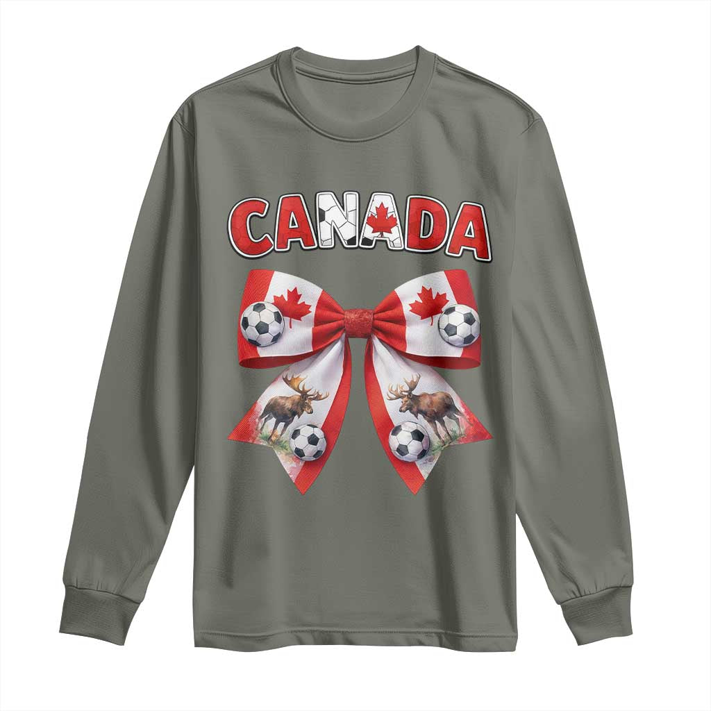 Proud Canadian National Soccer Lover Long Sleeve Shirt Football Fan Gift TS12 Military Green Print Your Wear