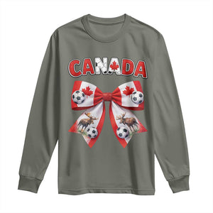 Proud Canadian National Soccer Lover Long Sleeve Shirt Football Fan Gift TS12 Military Green Print Your Wear
