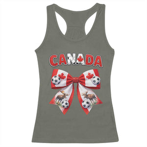 Proud Canadian National Soccer Lover Racerback Tank Top Football Fan Gift TS12 Military Green Print Your Wear
