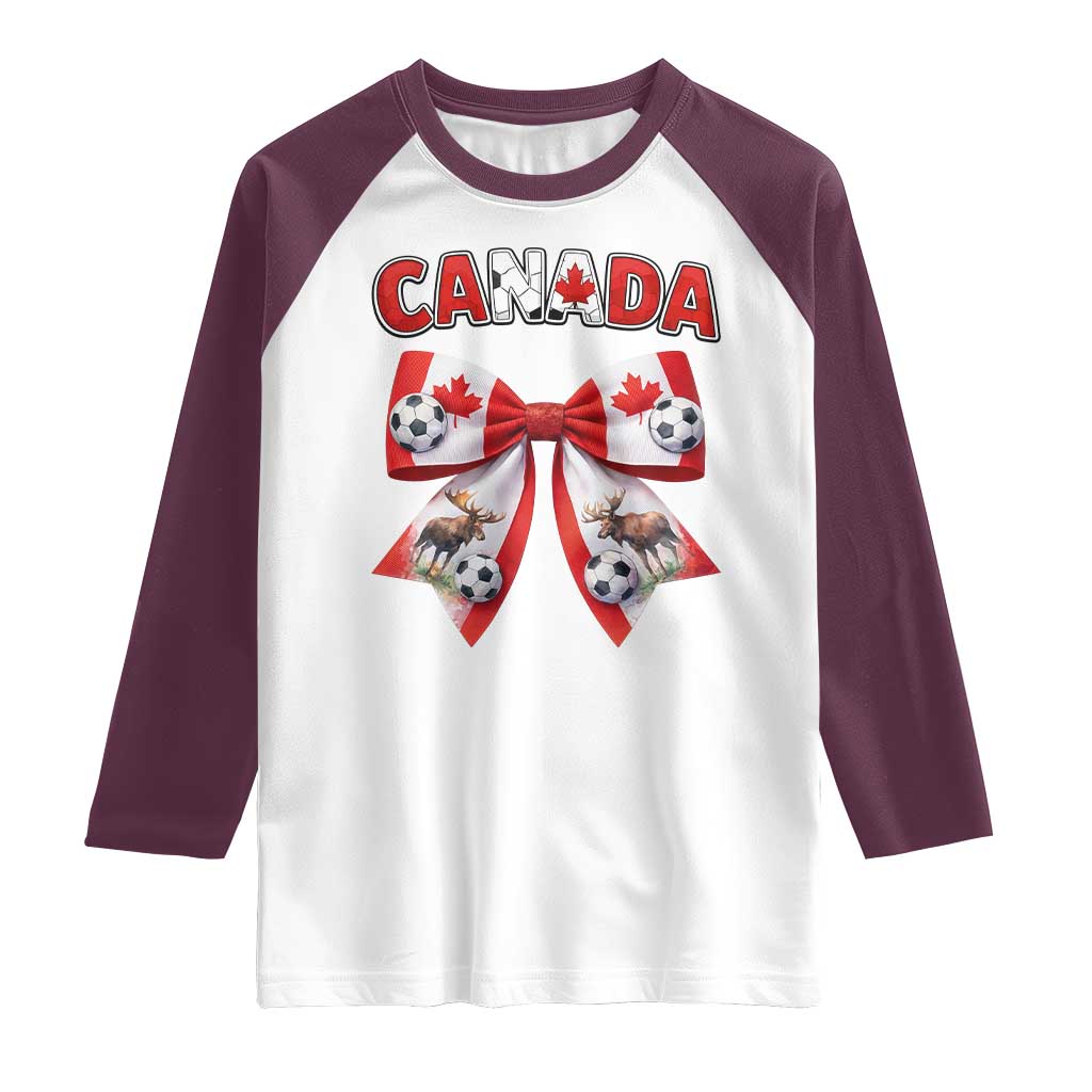 Proud Canadian National Soccer Lover Raglan Shirt Football Fan Gift TS12 White Maroon Print Your Wear