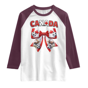 Proud Canadian National Soccer Lover Raglan Shirt Football Fan Gift TS12 White Maroon Print Your Wear