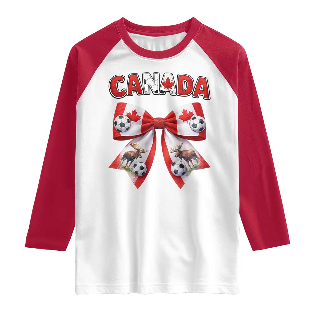 Proud Canadian National Soccer Lover Raglan Shirt Football Fan Gift TS12 White Red Print Your Wear