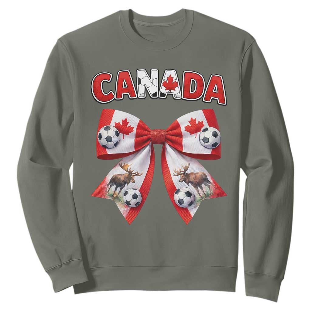 Proud Canadian National Soccer Lover Sweatshirt Football Fan Gift TS12 Military Green Print Your Wear