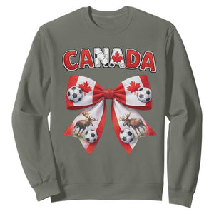 Proud Canadian National Soccer Lover Sweatshirt Football Fan Gift TS12 Military Green Print Your Wear