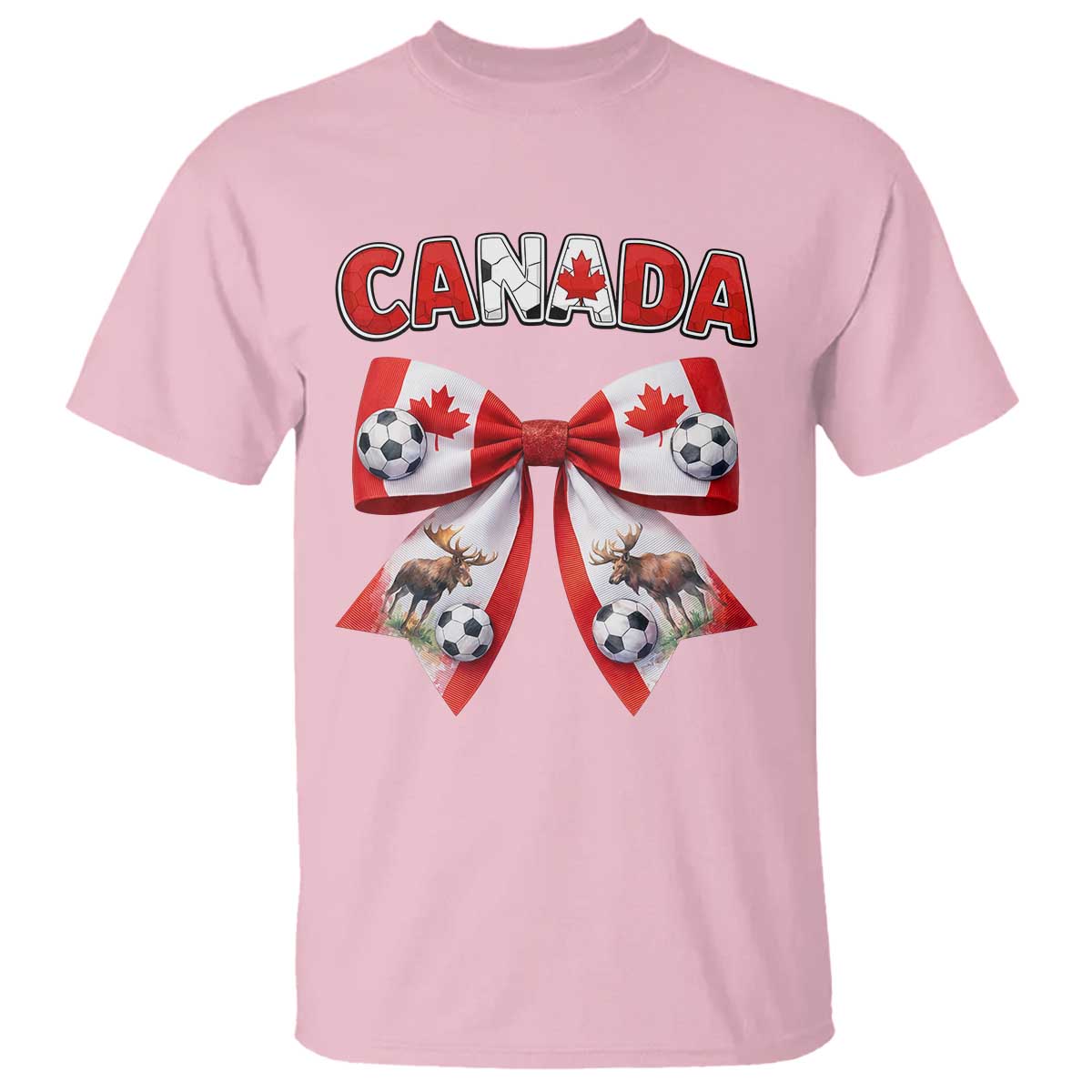 Proud Canadian National Soccer Lover T Shirt Football Fan Gift TS12 Light Pink Print Your Wear