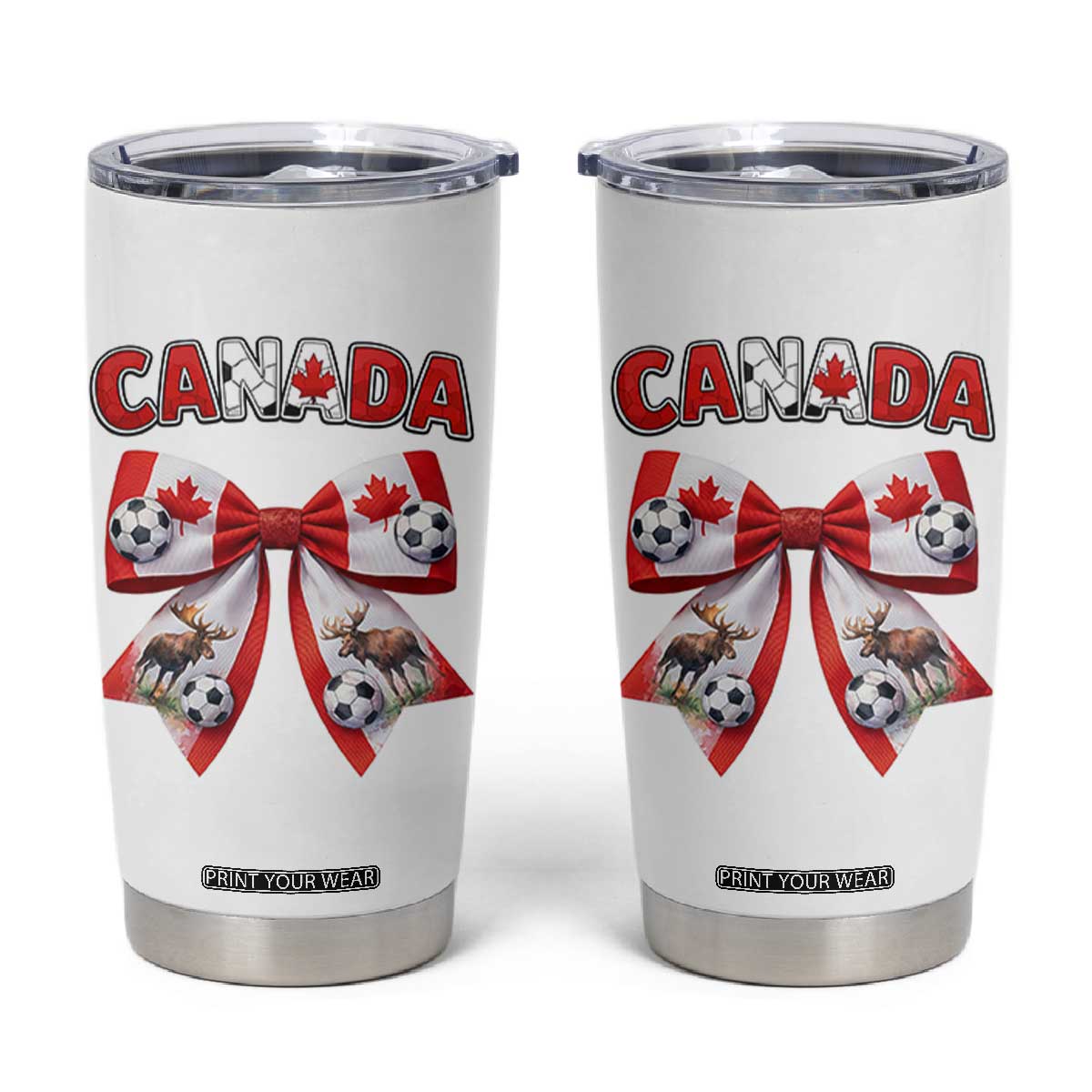 Proud Canadian National Soccer Lover Tumbler Cup Football Fan Gift TS12 White Print Your Wear