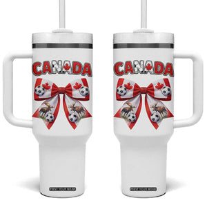 Proud Canadian National Soccer Lover Tumbler With Handle Football Fan Gift TS12 One Size: 40 oz White Print Your Wear