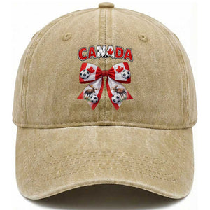 Proud Canadian National Soccer Lover Washed Cotton Baseball Cap Football Fan Gift TS12 Print Your Wear