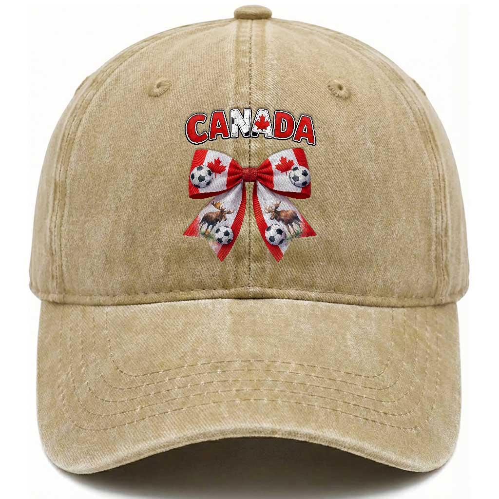 Proud Canadian National Soccer Lover Washed Cotton Baseball Cap Football Fan Gift TS12 Print Your Wear