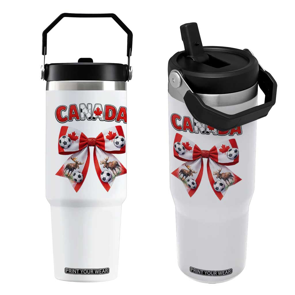 Proud Canadian National Soccer Lover Flip Straw Tumbler Football Fan Gift TS12 One Size: 30 oz White Print Your Wear