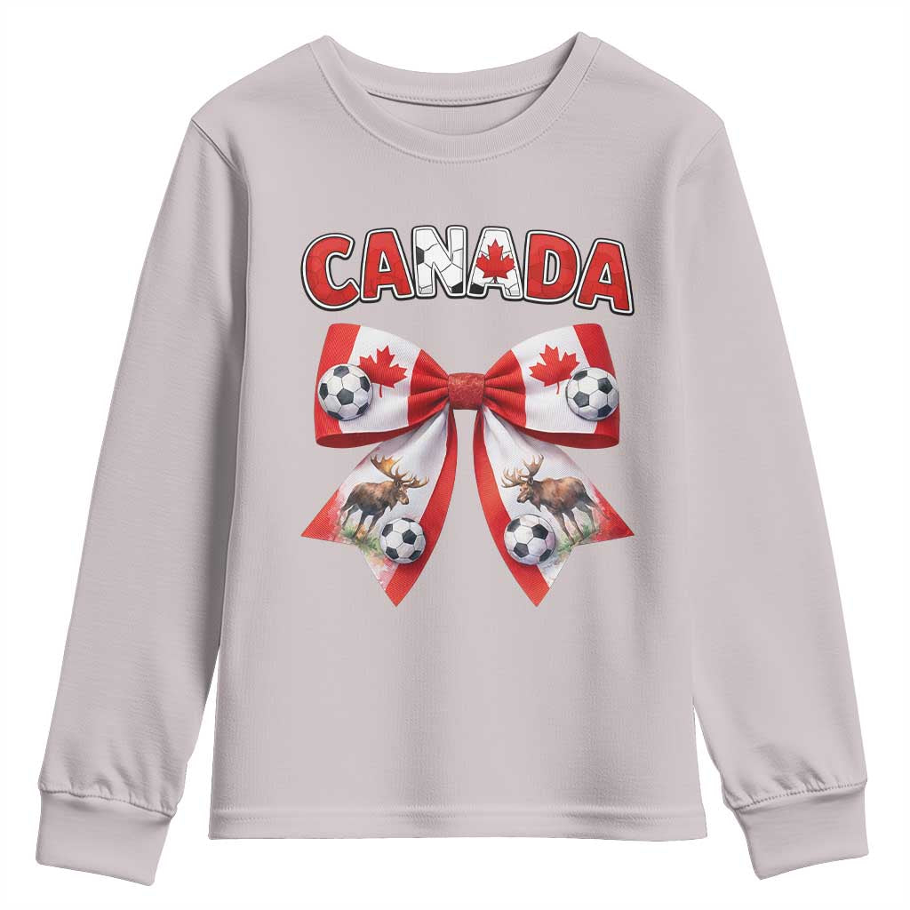 Proud Canadian National Soccer Lover Youth Sweatshirt Football Fan Gift TS12 Ice Gray Print Your Wear