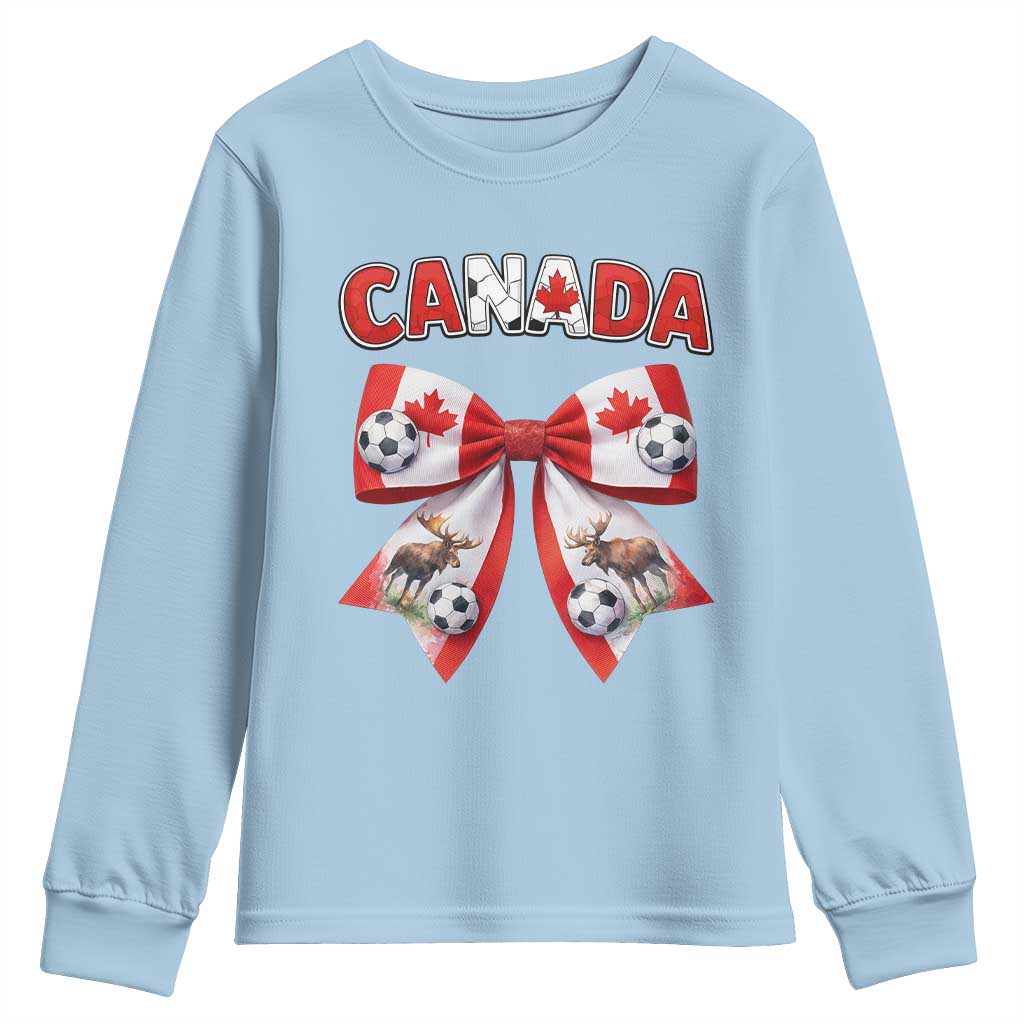 Proud Canadian National Soccer Lover Youth Sweatshirt Football Fan Gift TS12 Light Blue Print Your Wear