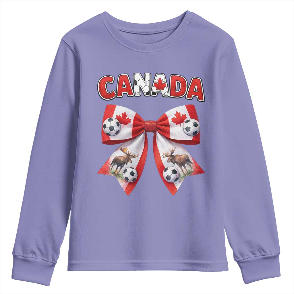Proud Canadian National Soccer Lover Youth Sweatshirt Football Fan Gift TS12 Violet Print Your Wear