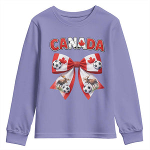 Proud Canadian National Soccer Lover Youth Sweatshirt Football Fan Gift TS12 Violet Print Your Wear