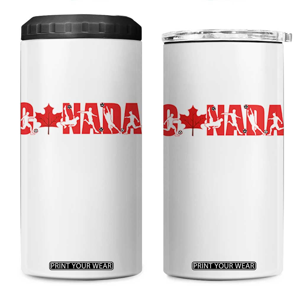 Canada National Soccer Lover 4 in 1 Can Cooler Tumbler Proud Canadian Fan Gift TS12 One Size: 16 oz White Print Your Wear