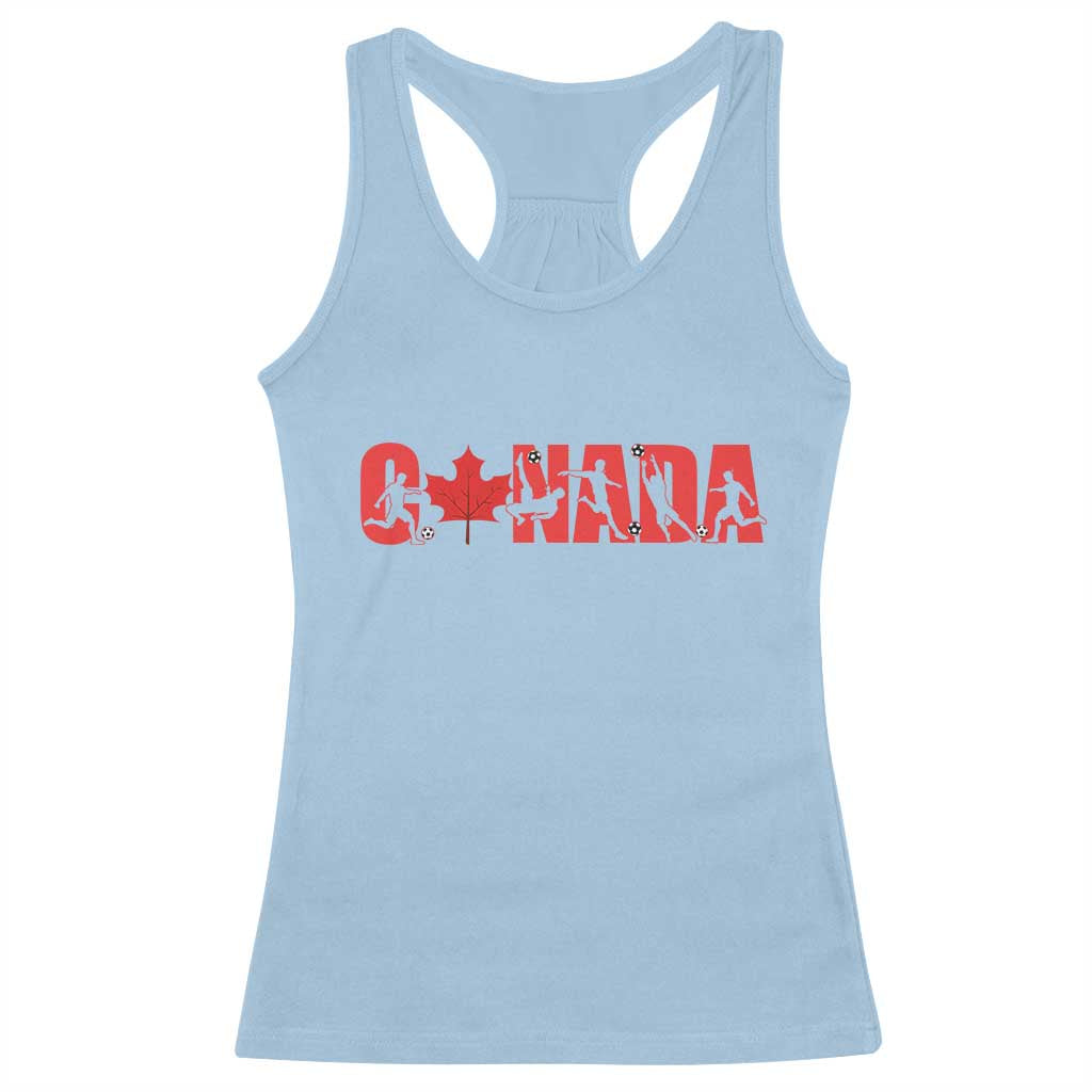 Canada National Soccer Lover Racerback Tank Top Proud Canadian Fan Gift TS12 Light Blue Print Your Wear