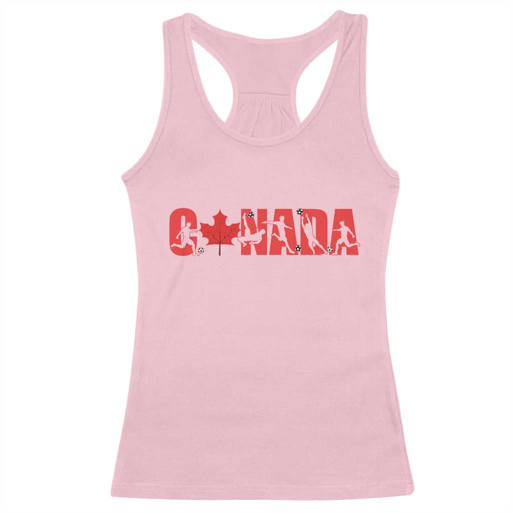 Canada National Soccer Lover Racerback Tank Top Proud Canadian Fan Gift TS12 Light Pink Print Your Wear