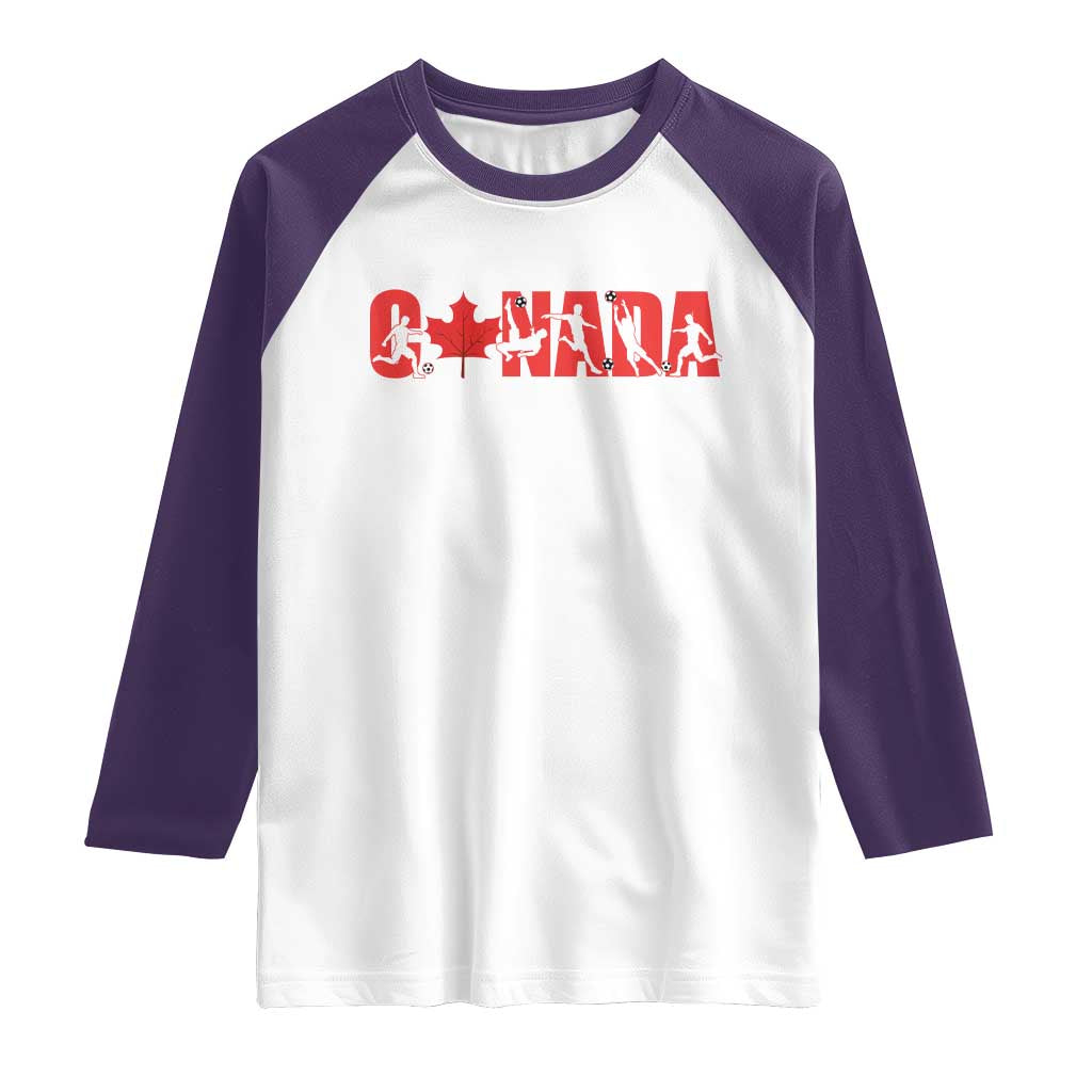 Canada National Soccer Lover Raglan Shirt Proud Canadian Fan Gift TS12 White Purple Print Your Wear