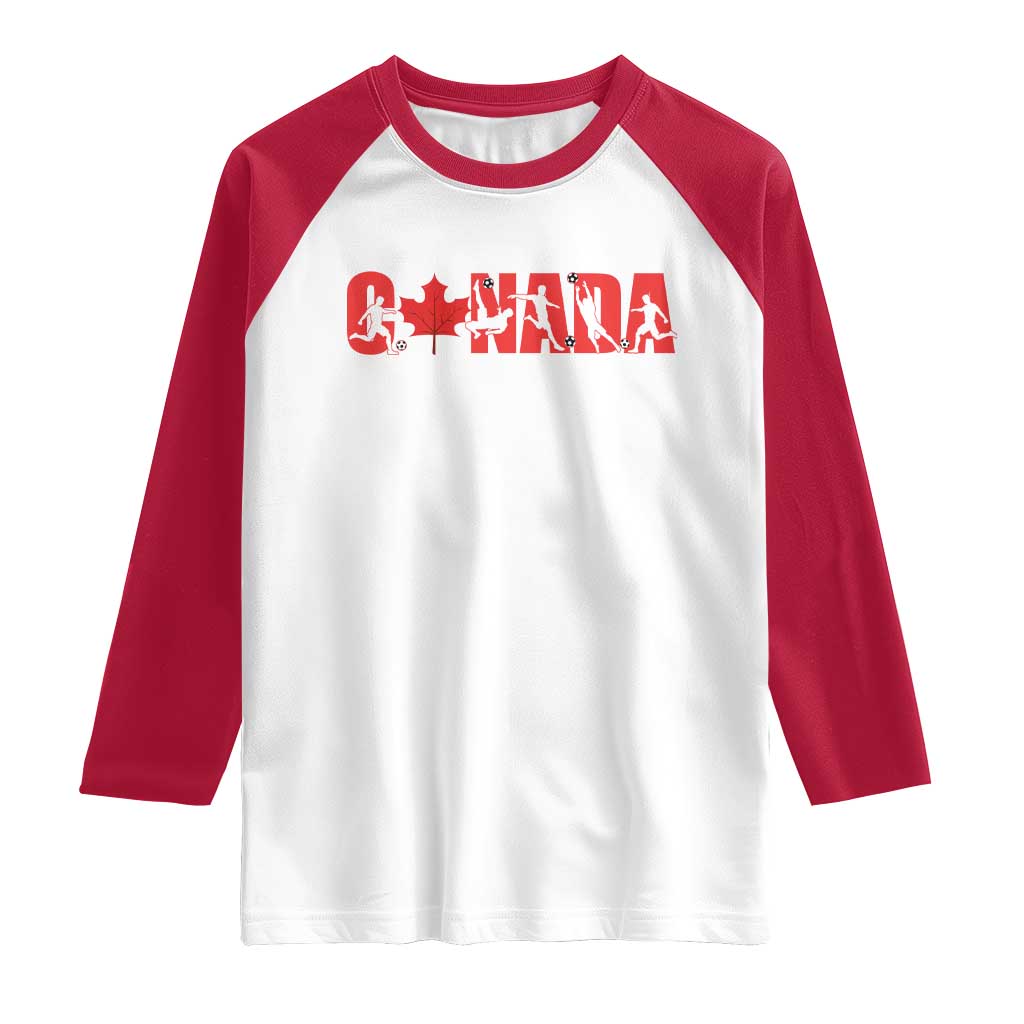 Canada National Soccer Lover Raglan Shirt Proud Canadian Fan Gift TS12 White Red Print Your Wear