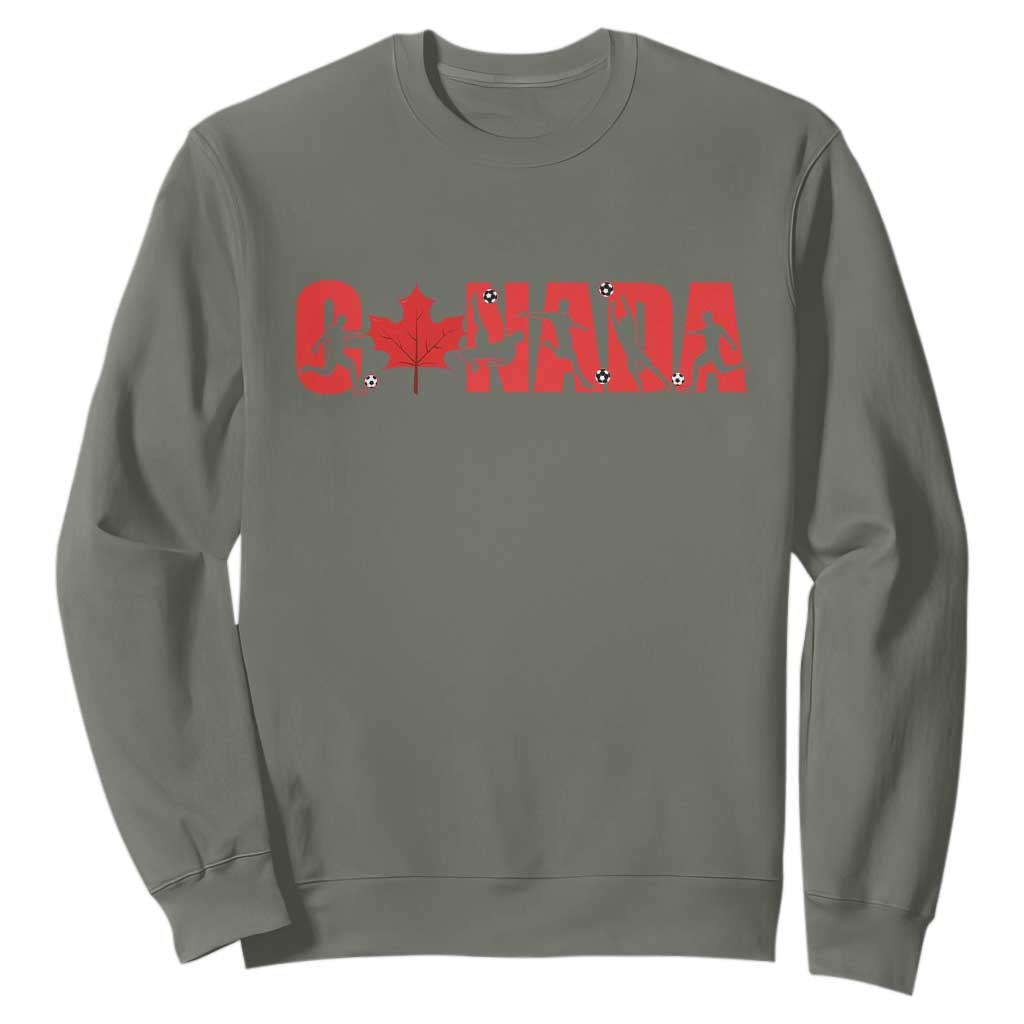 Canada National Soccer Lover Sweatshirt Proud Canadian Fan Gift TS12 Military Green Print Your Wear