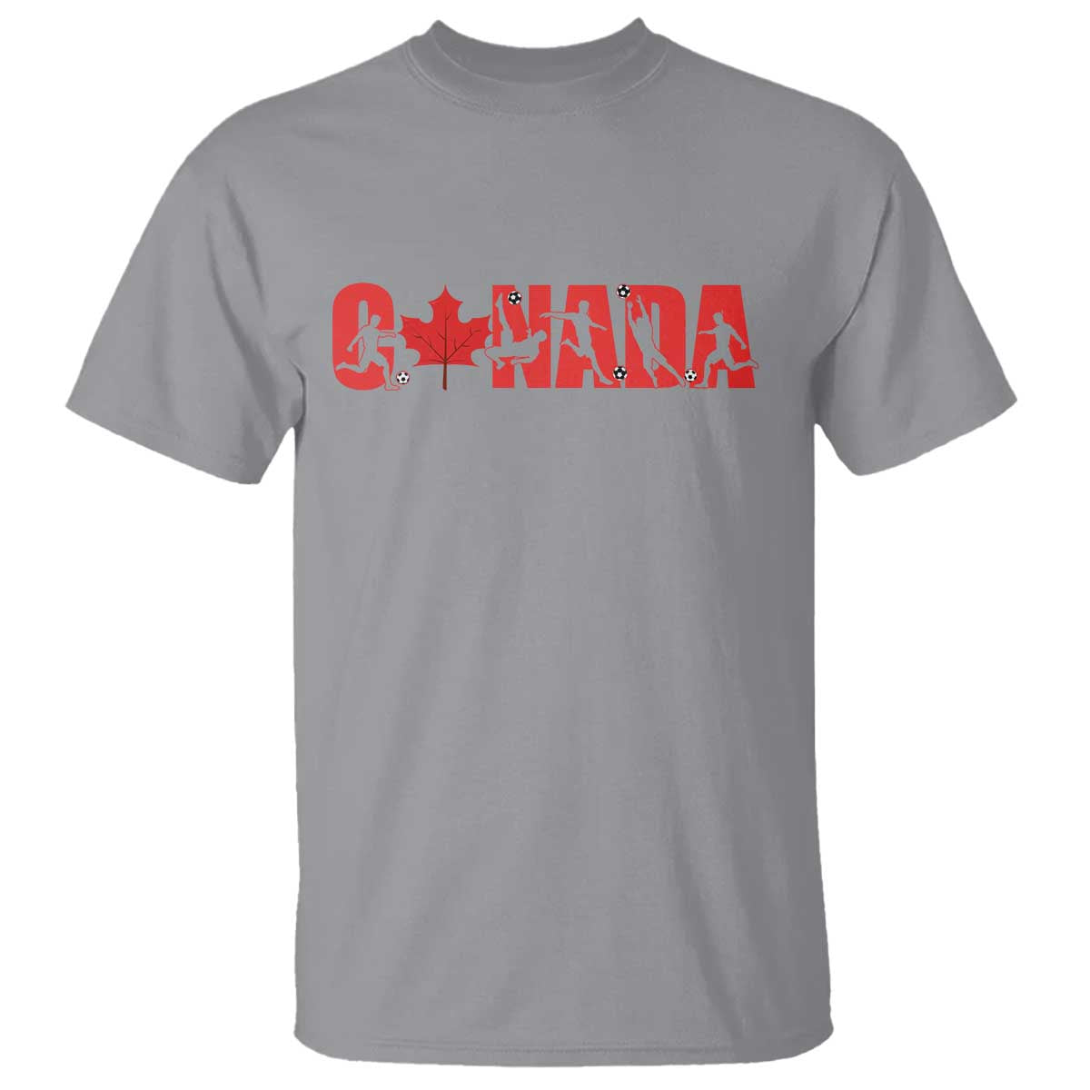 Canada National Soccer Lover T Shirt Proud Canadian Fan Gift TS12 Sport Gray Print Your Wear