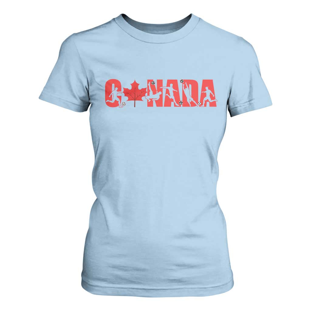 Canada National Soccer Lover T Shirt For Women Proud Canadian Fan Gift TS12 Light Blue Print Your Wear