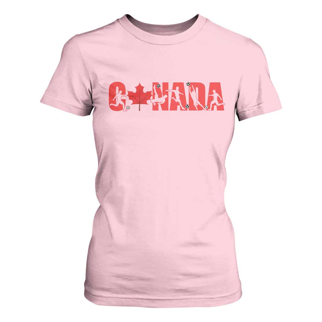 Canada National Soccer Lover T Shirt For Women Proud Canadian Fan Gift TS12 Light Pink Print Your Wear