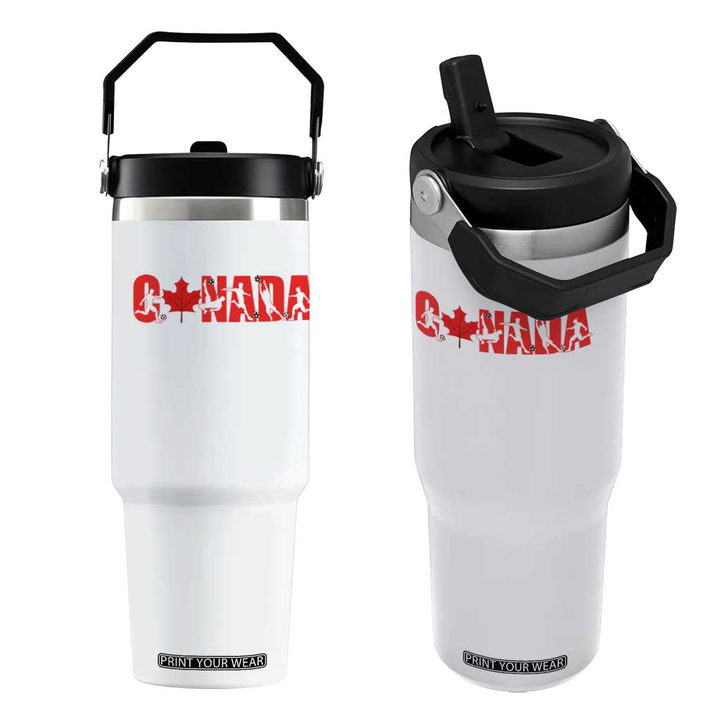 Canada National Soccer Lover Flip Straw Tumbler Proud Canadian Fan Gift TS12 One Size: 30 oz White Print Your Wear