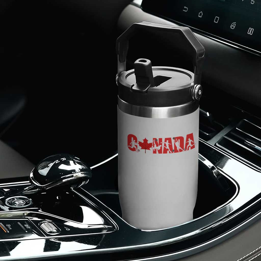 Canada National Soccer Lover Flip Straw Tumbler Proud Canadian Fan Gift TS12 Print Your Wear
