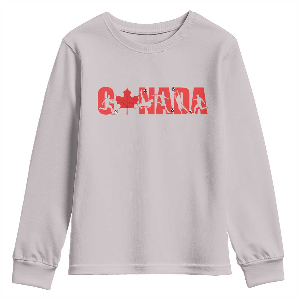 Canada National Soccer Lover Youth Sweatshirt Proud Canadian Fan Gift TS12 Ice Gray Print Your Wear