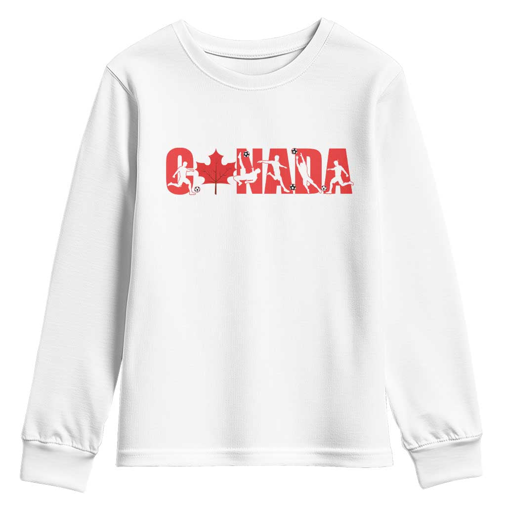 Canada National Soccer Lover Youth Sweatshirt Proud Canadian Fan Gift TS12 White Print Your Wear