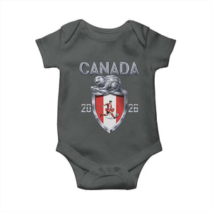 Canada National Soccer Fan Baby Onesie Proud Canadian Gift TS12 Dark Heather Print Your Wear