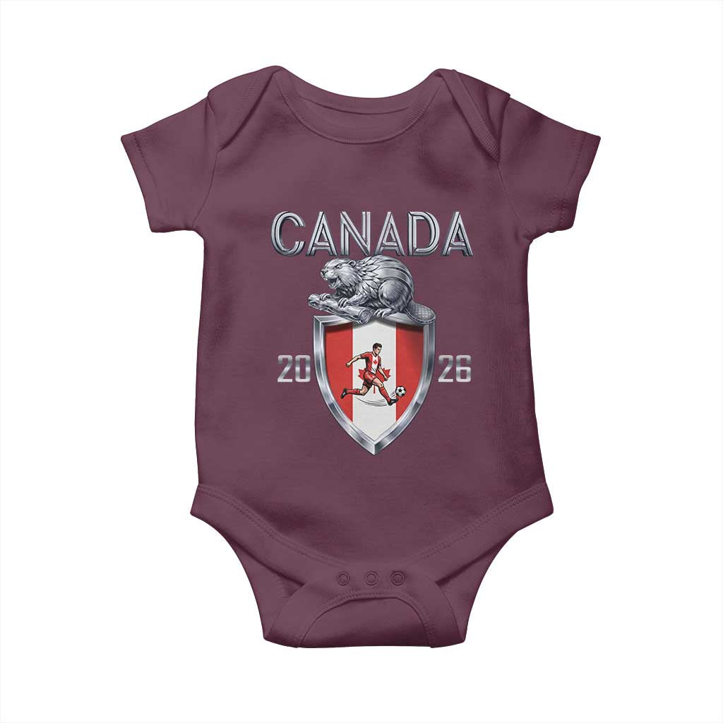 Canada National Soccer Fan Baby Onesie Proud Canadian Gift TS12 Maroon Print Your Wear