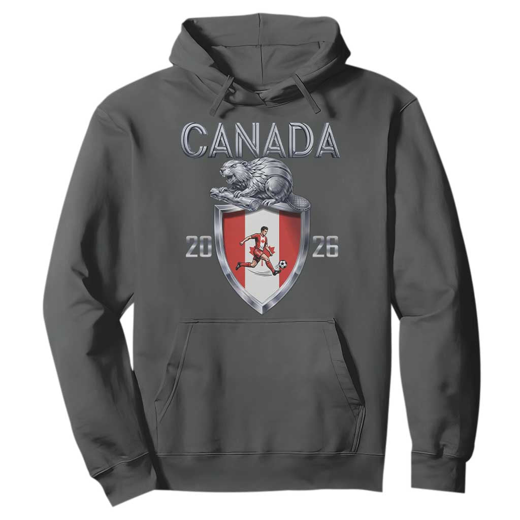 Canada National Soccer Fan Hoodie Proud Canadian Gift TS12 Dark Heather Print Your Wear