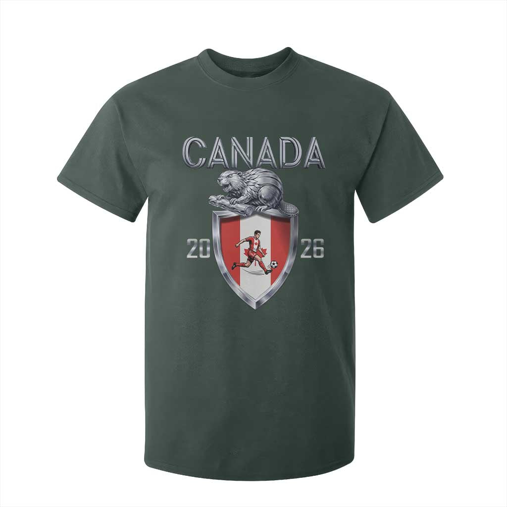 Canada National Soccer Fan T Shirt For Kid Proud Canadian Gift TS12 Dark Forest Green Print Your Wear