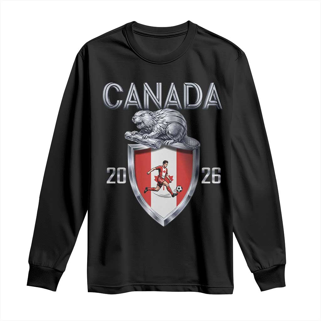 Canada National Soccer Fan Long Sleeve Shirt Proud Canadian Gift TS12 Black Print Your Wear