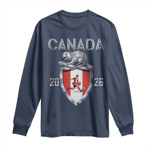 Canada National Soccer Fan Long Sleeve Shirt Proud Canadian Gift TS12 Navy Print Your Wear