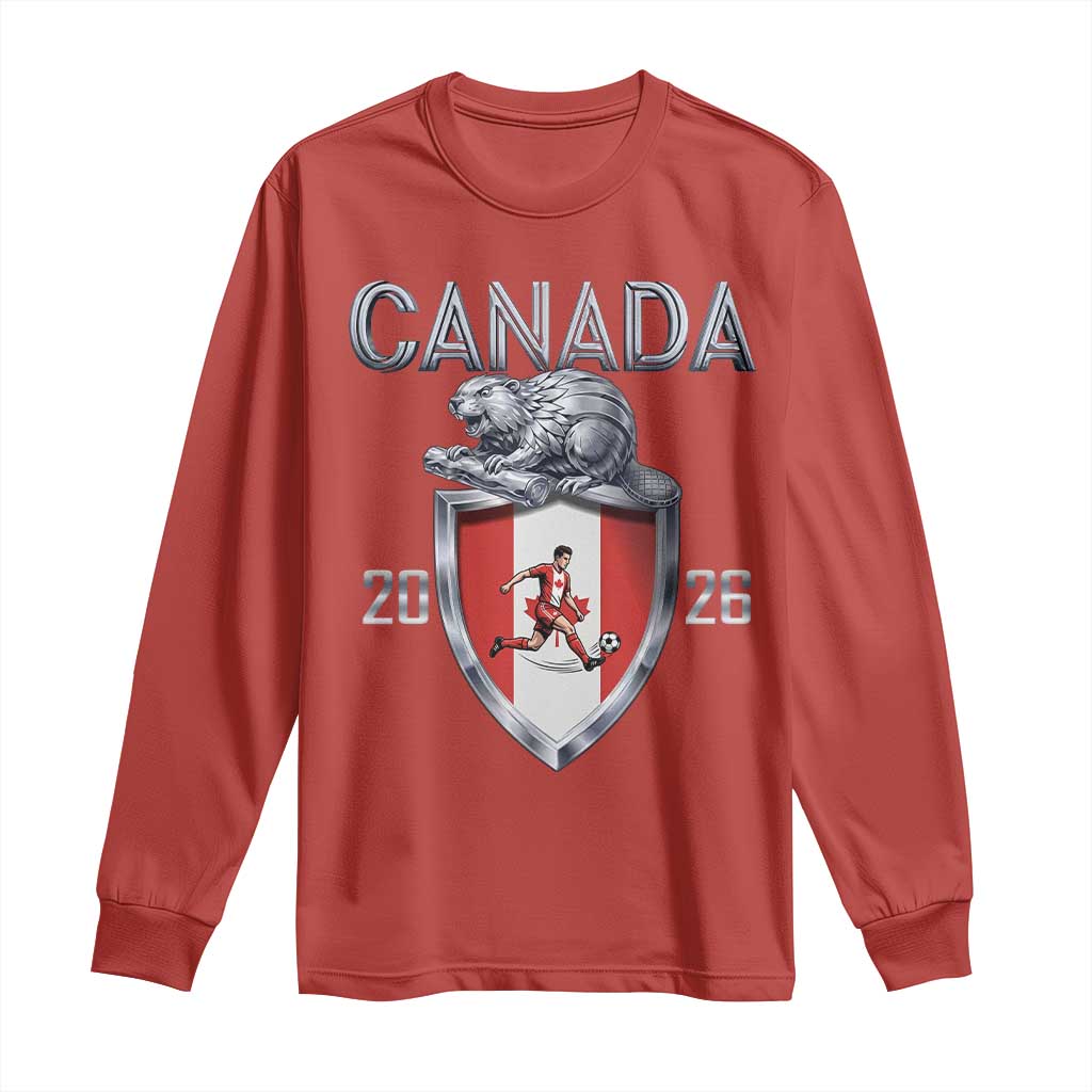Canada National Soccer Fan Long Sleeve Shirt Proud Canadian Gift TS12 Red Print Your Wear