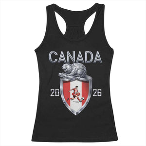 Canada National Soccer Fan Racerback Tank Top Proud Canadian Gift TS12 Black Print Your Wear
