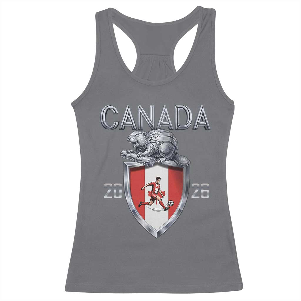 Canada National Soccer Fan Racerback Tank Top Proud Canadian Gift TS12 Charcoal Print Your Wear