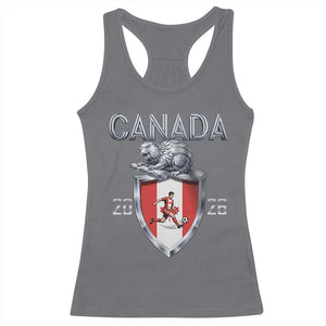 Canada National Soccer Fan Racerback Tank Top Proud Canadian Gift TS12 Charcoal Print Your Wear